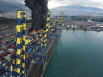Fire Breaks Out In Iskenderu Port After Quake - Turkey