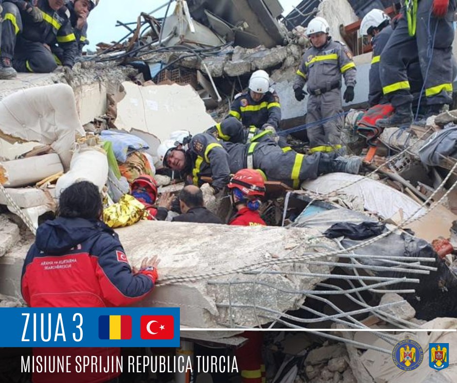 Salvatorii români care intervin în Turcia au scos de sub dărâmături un bărbat care a stat blocat 150 de ore