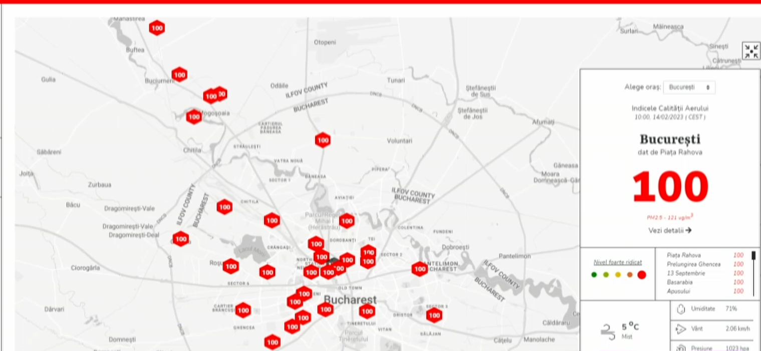 44 de senzori pentru monitorizarea calității aerului vor fi instalați în București. Lista locațiilor