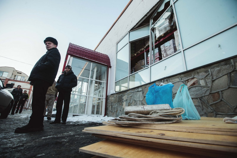 Aftermath of meteorite explosion in Chelyabinsk