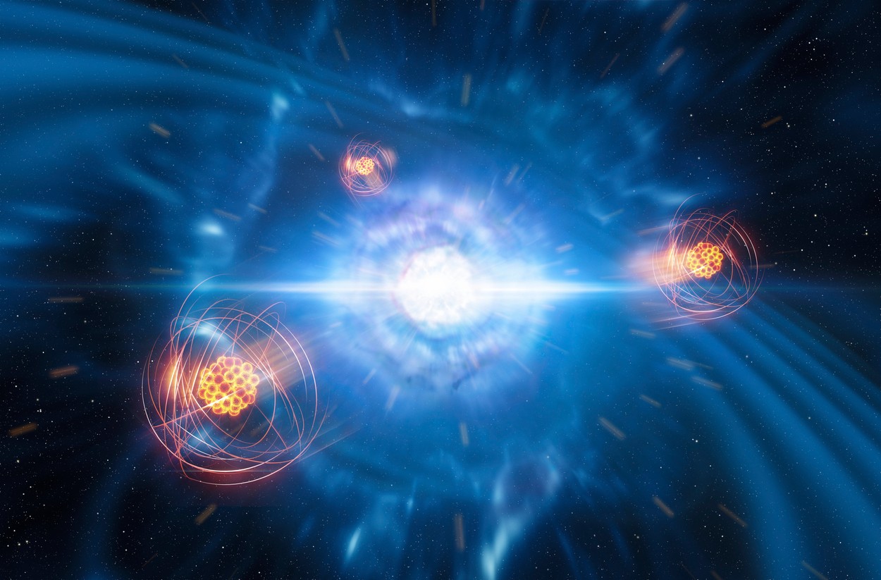 „Explozia perfectă” a fost descoperită de astronomi - două stele neutronice s-au ciocnit și au produs o minge de foc perfect sferică