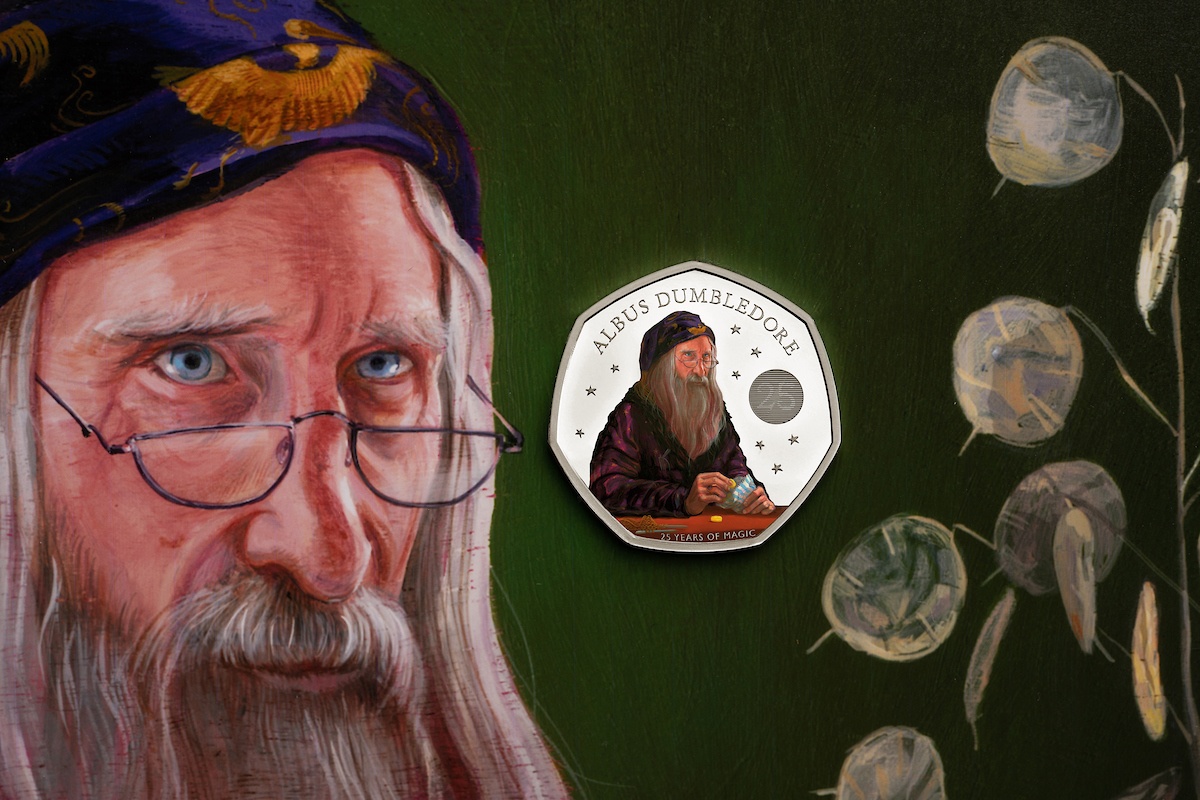 Monetăria Regală Britanică a lansat o monedă aniversară cu vrăjitorul Albus Dumbledore și Regele Charles al III-lea