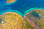 Mediterranean island bay aerial view, Zadar archipelago of Croatia