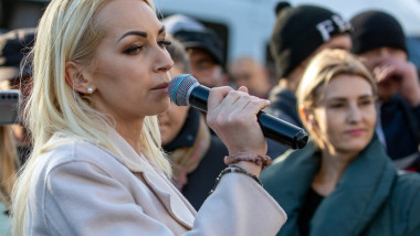 Marina Tauber, la protest, în Moldova