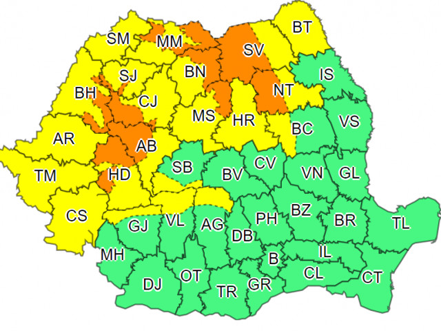 MAP Code orange of heavy snow in several counties.  Almost half of the country is under code yellow