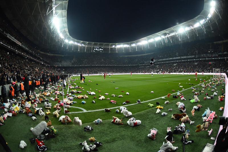Besiktas fans will throw scarves, beanies and toys to the pitch at 04:17 passed in the game in order to help the childer