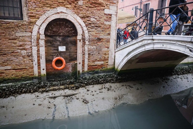 Dry Canals For Low Tide In Venice, Italy - 16 Feb 2023