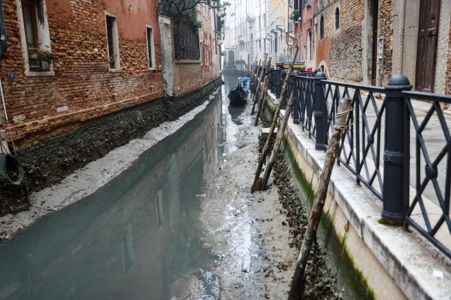 Dry Canals For Low Tide In Venice, Italy - 16 Feb 2023