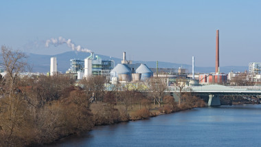 Production facilities of an industrial area in the west of Frankfurt am Main, Germany