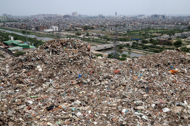 Environment waste at Ghazipur Landfill site in New Delhi, India - 28 Jul 2020
