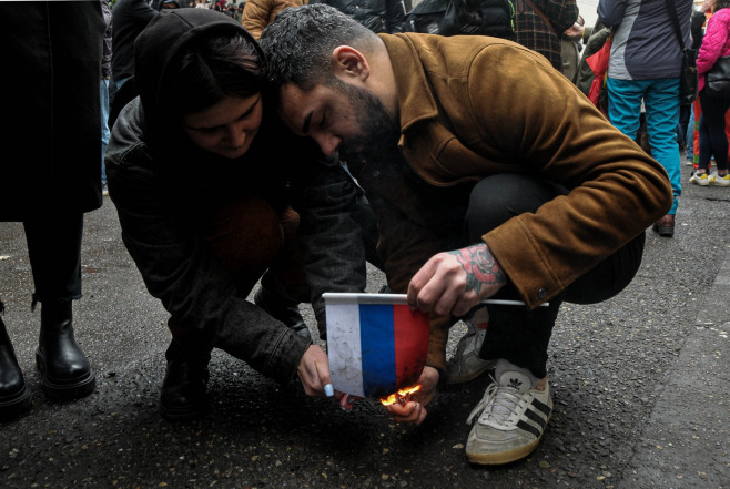 Protests as parliament enforces new law, Tbilisi - 06 Mar 2023