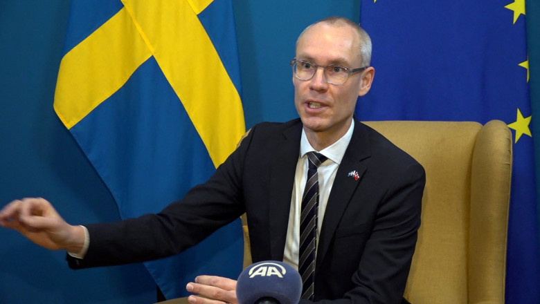 Oscar Stenstrom, negociatorul Suediei pentru aderarea la NATO, vorbește în cadrul unui interviu la Stockholm, pe 6 decembrie 2022.