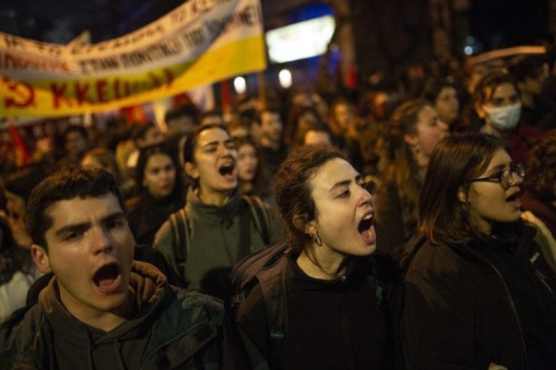 Protest in Athens after train crashed in Greece