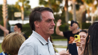 Former Brazilian President Bolsonaro Poses With Supporters in Florida