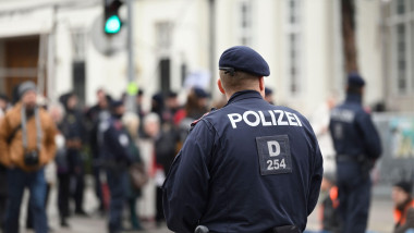 Vienna, Austria. 13th February 2023. Street blockade of the last generation at the Secession in Vienna