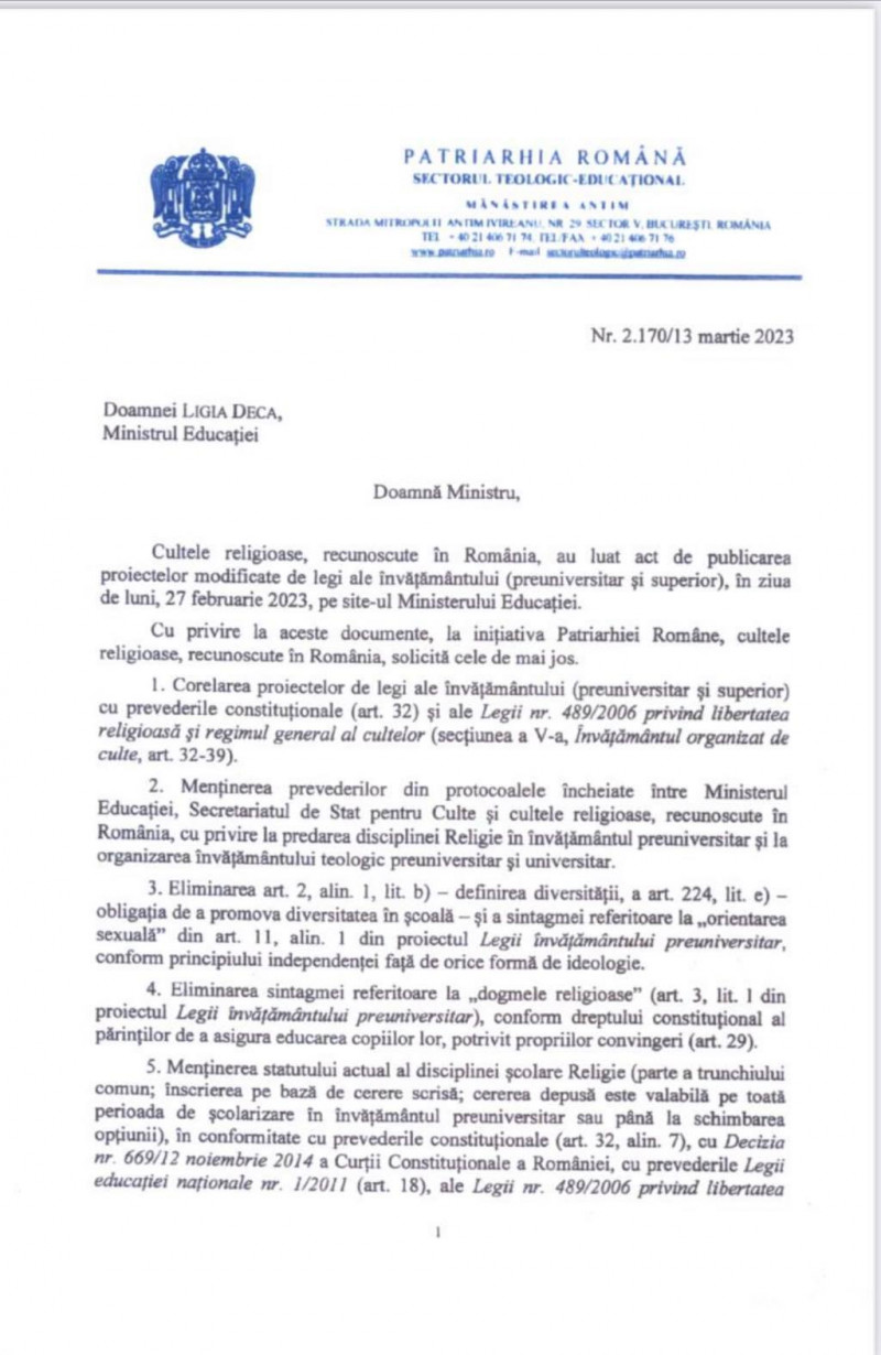 Cultele religioase cer ca Religia să fie materie opțională la Bacalaureat