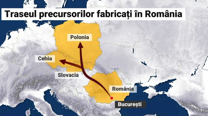 În fabrica din Ilfov închisă de anchetatori se produceau și droguri, și vitamina C. Harta rutelor din România spre Europa