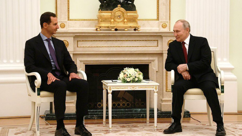 President of Russia Vladimir Putin meets with Syrian Arab Republic Bashar al-Assad in the Kremlin, Russia, Russian Federation - 15 Mar 2023