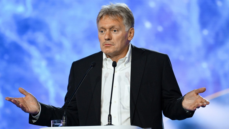 Purtătorul de cuvânt al Kremlinului, Dmitri Peskov, vorbeşte la un eveniment organizat la Moscova, pe 31 august 2022.