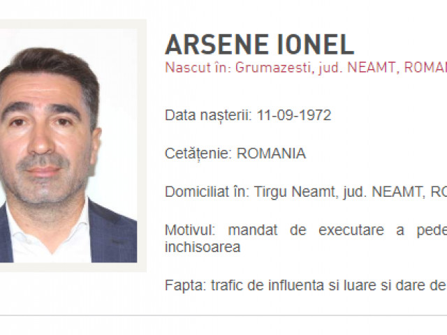 Ionel Arsene, on the “Most Wanted” list of the Romanian Police.  He was not found by the police