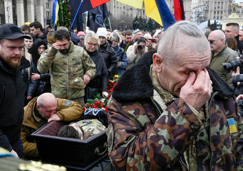 Funeral ceremony of Dmytro Kotsiubailo in Kyiv, Ukraine - 10 Mar 2023