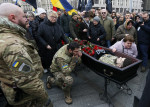 A memorial service for Dmytro Kotsiubailo in Kyiv, Ukraine - 10 Mar 2023