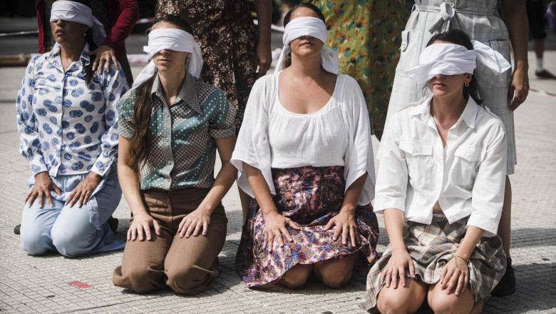 Demonstration in Buenos Aires on the anniversary of the military coup in 1976