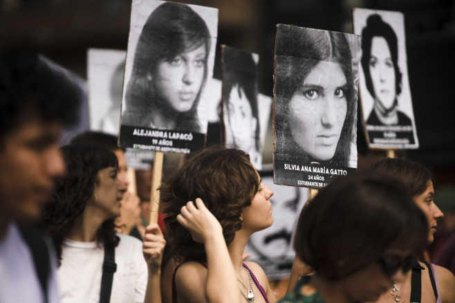 Demonstration in Buenos Aires on the anniversary of the military coup in 1976