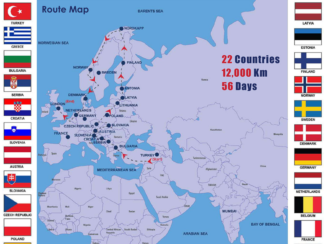 "Cea mai lungă călătorie cu autobuzul din lume" va fi în Europa și va dura 56 de zile
