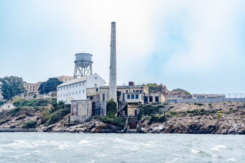 Alcatraz Island, formerly housed a high-security prison now it is a National historic landmark open for tours in San Francisco, CA