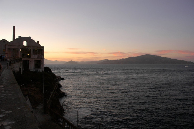 San Francisco, California. The Rock or Alcatraz Island in San Francisco Bay