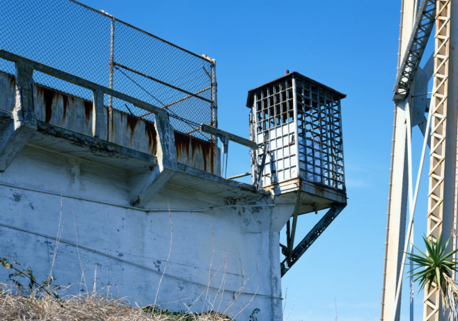 Photograph of the North East corner guard house at Alcatraz