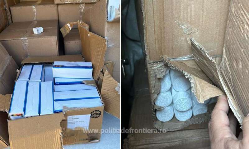 Medicamente contrafăcute pentru creșterea potenței, descoperite în vama Nădlac II. Valoarea pastilelor e de aproape 400 de mii de euro