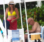 *PREMIUM-EXCLUSIVE* *MUST CALL FOR PRICING BEFORE USAGE* 91-year old Media Mogul Rupert Murdoch laps up the Caribbean sunshine with new girlfriend Ann-Lesley Smith and billionaire pal Anthony Bamford and Cara Delevingne's father Charles Delevingne. *PICTU