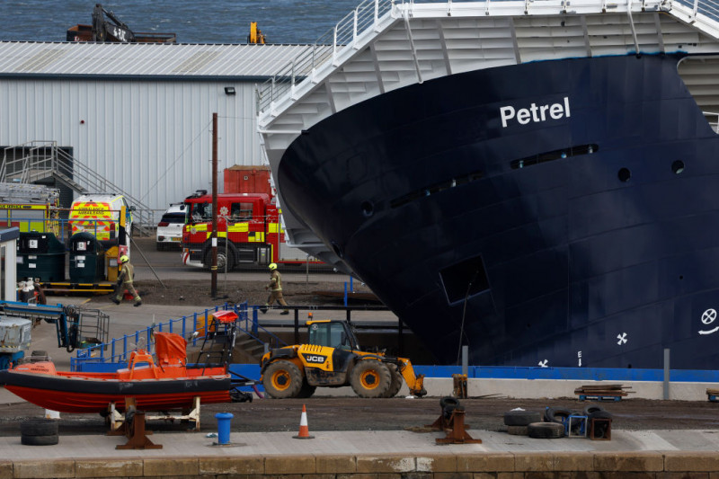 Ship Tips Over At Leith Dockyard