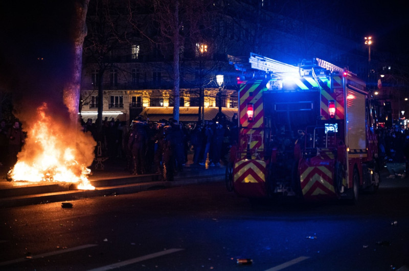 Night Gathering Against The Pension Reform In Paris, France - 21 Mar 2023