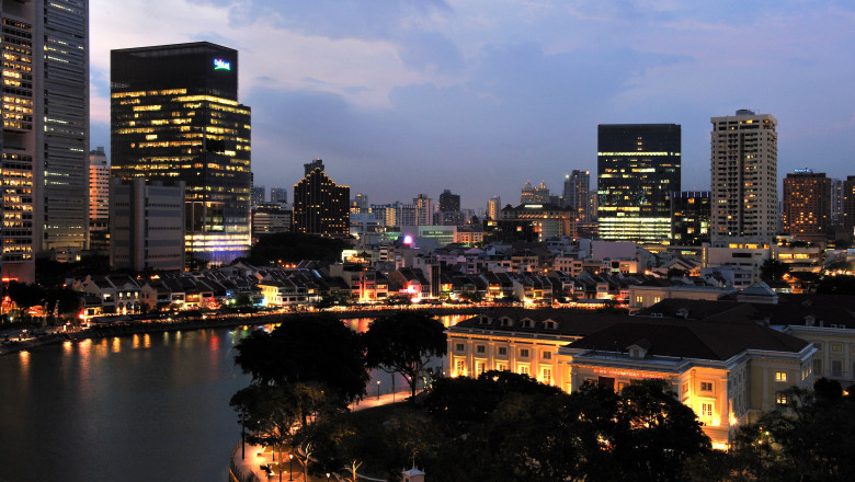 View of the Riverside, Singapore, Southeast Asia, Asia