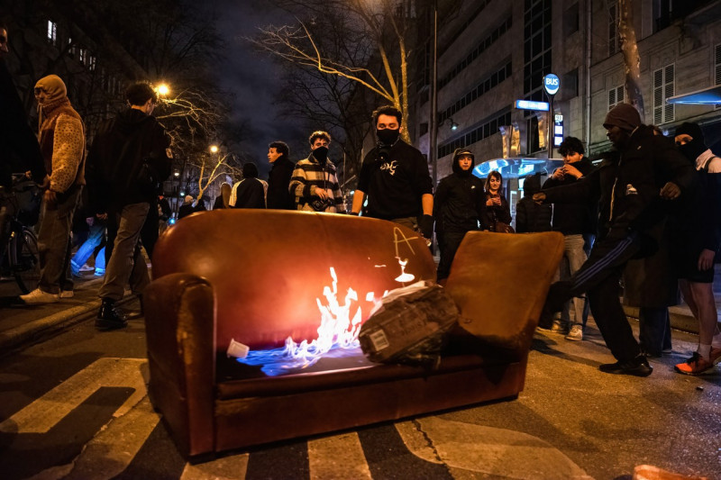 Protests and strikes amid anger at Macronís pension reform in Paris, France - 22 Mar 2023