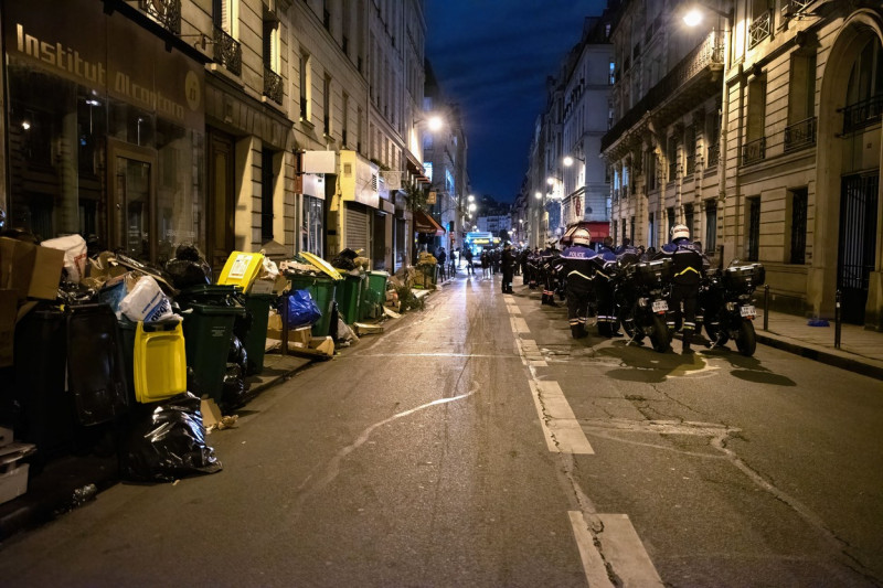 Protests and strikes amid anger at Macronís pension reform in Paris, France - 22 Mar 2023