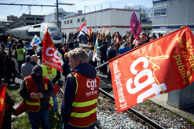 JL Melenchon, Leader Of LFI, Conference And Blockade Of The Toulouse's Railway Station