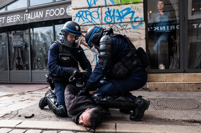 Protest Against The Pension Reforms In Lyon, France - 23 Mar 2023