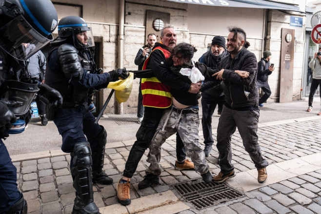 Protest Against The Pension Reforms In Lyon, France - 23 Mar 2023