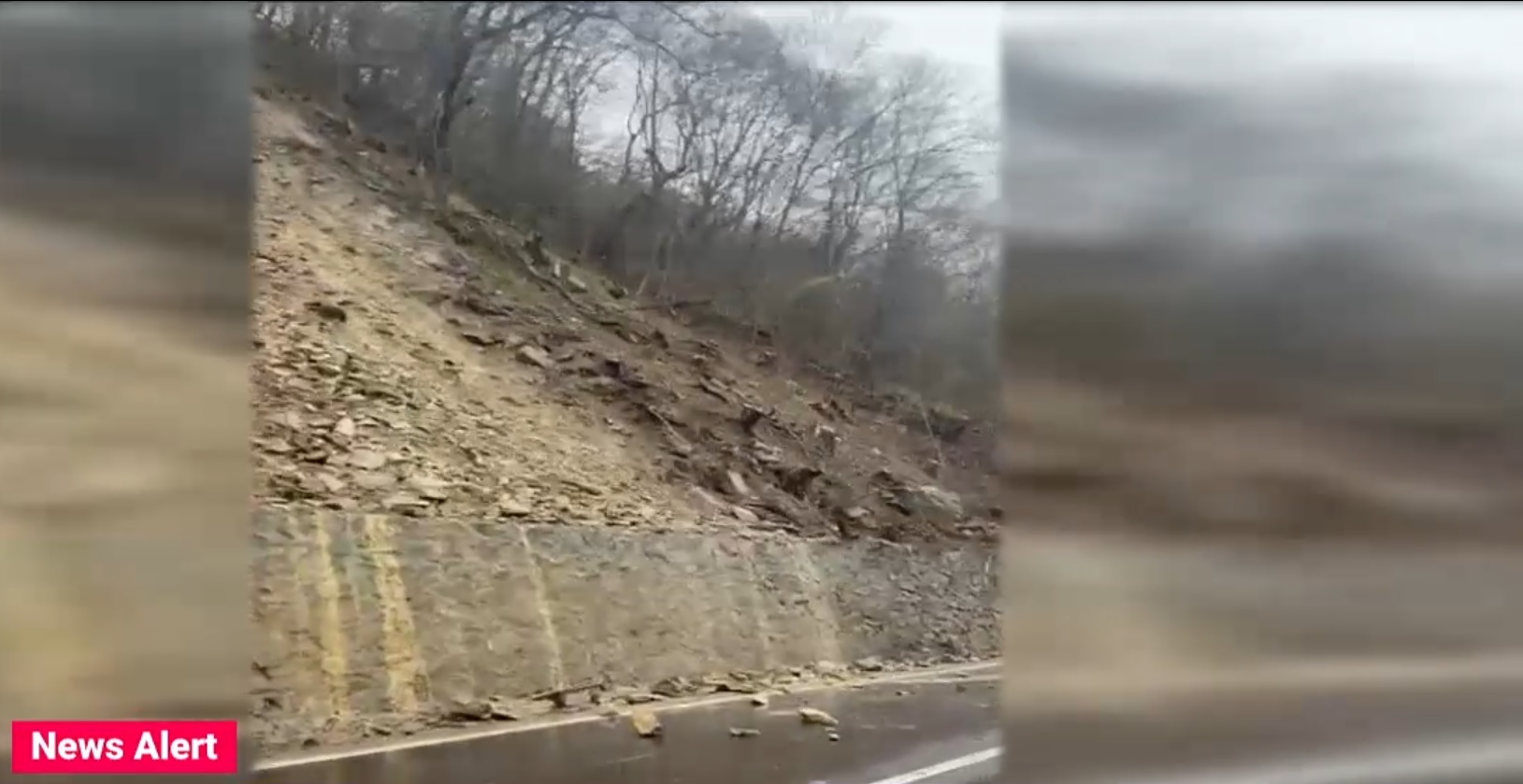 Căderi de pietre pe Valea Oltului. Două mașini au fost lovite de bucățile de stâncă