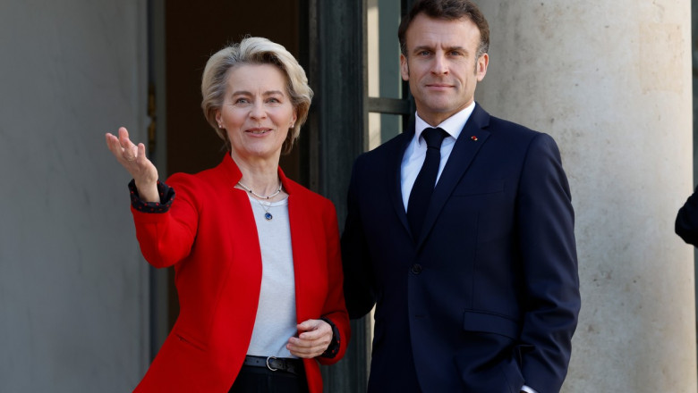 Emmanuel Macron și Ursula von der Leyen.