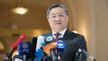 Fu Cong, ambasadorul Chinei la UE susține o conferință de presă la Viena, pe 28 iulie 2019