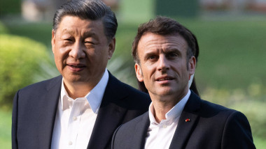Xi Jinping și Emmanuel Macron