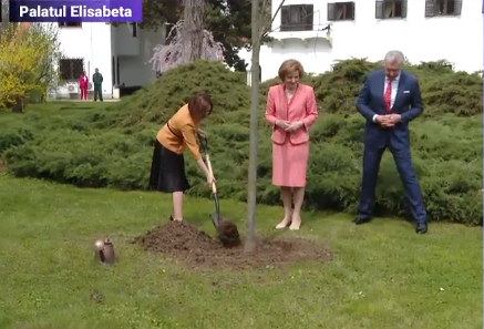 Maia Sandu a plantat un stejar în grădina Palatului Elisabeta