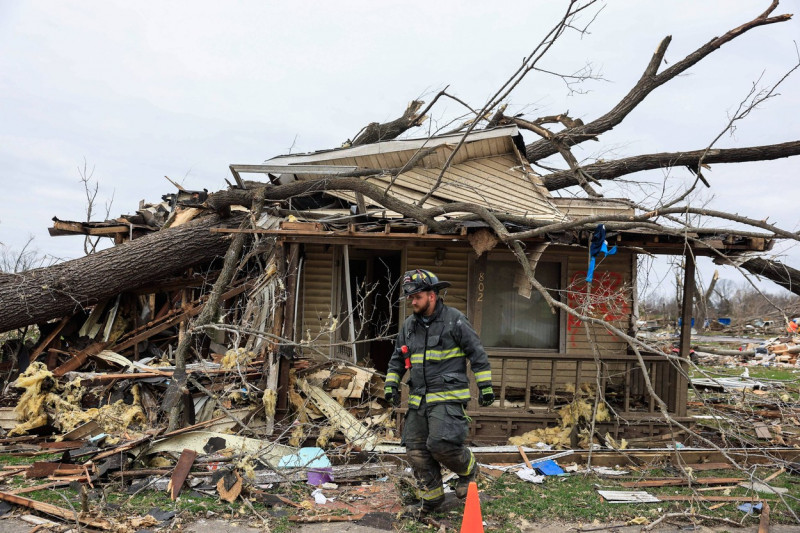 Deadly Tornado Creates Path Of Destruction Through Sullivan, Indiana - 01 Apr 2023