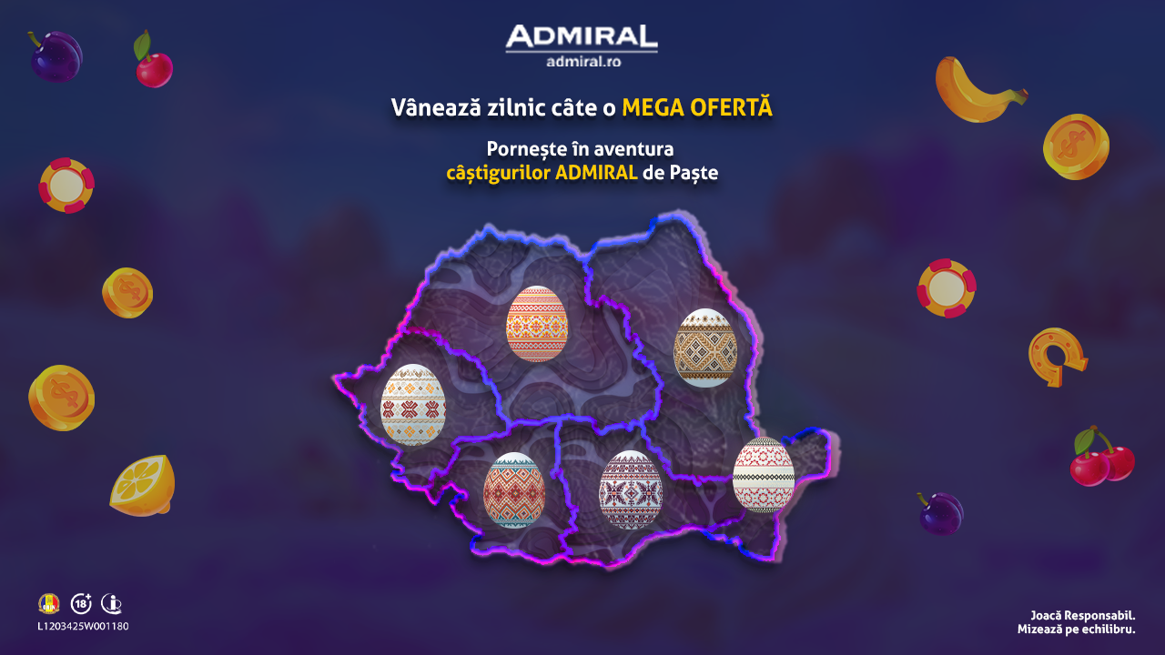 (P) Vânează MEGA OFERTELE ADMIRAL Cazinou de Paște!
