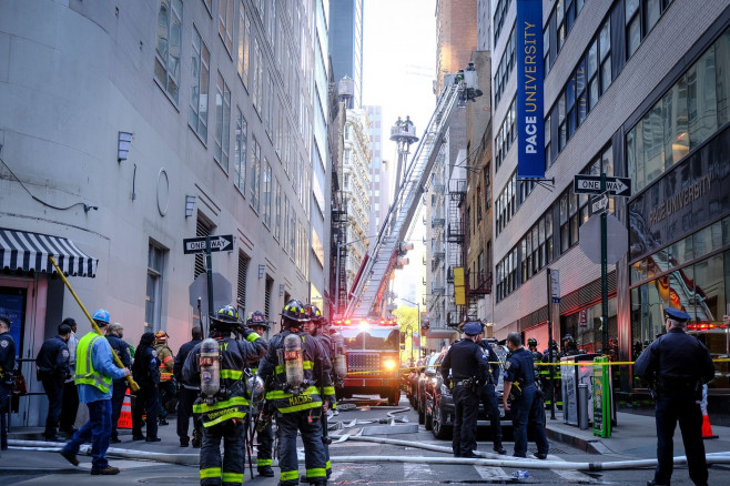 Parking Garage collapse in Lower Manhattan, New York, USA - 18 Apr 2023